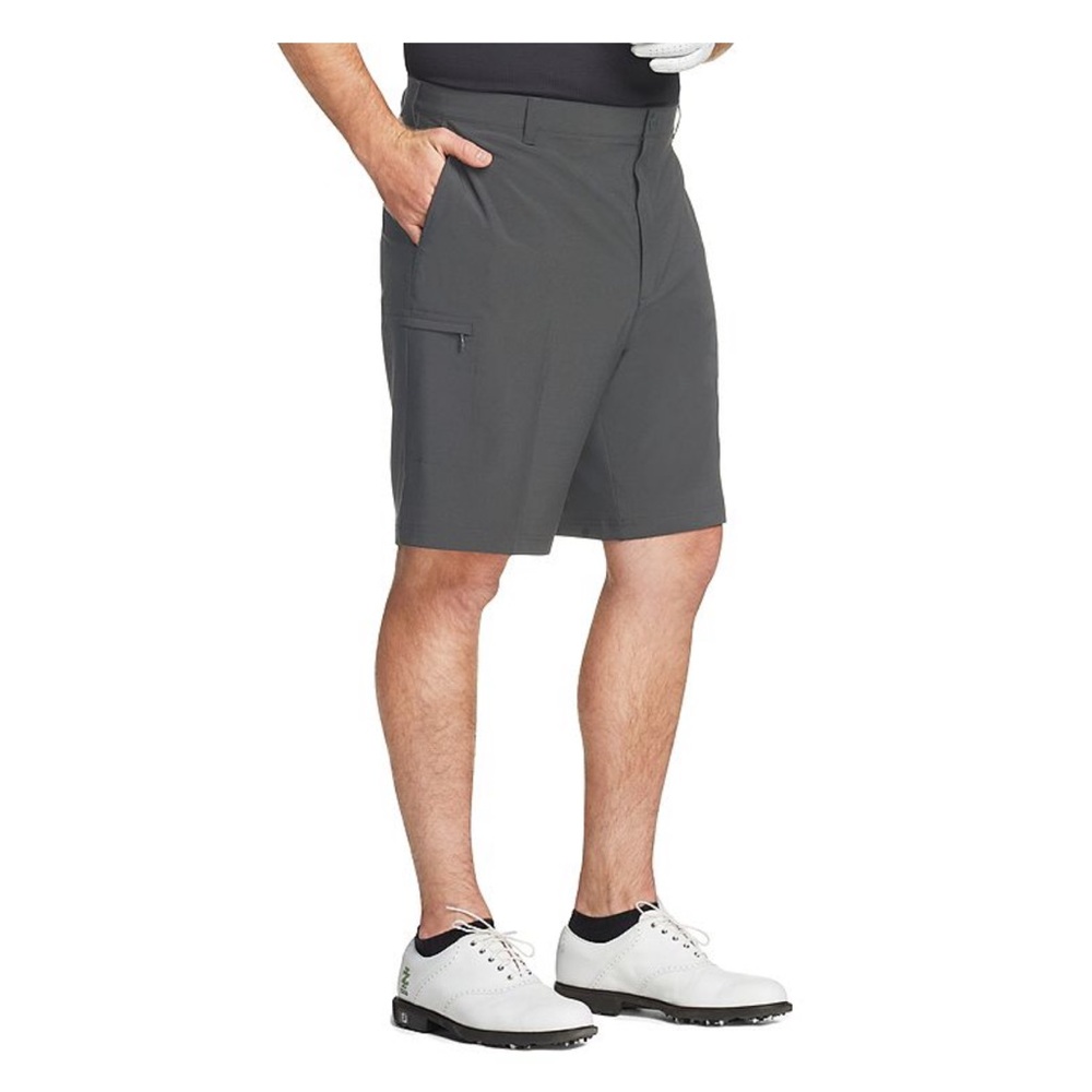 NWT IZOD Big & Tall Golf Swing Flex Gray Cargo Shorts (50)